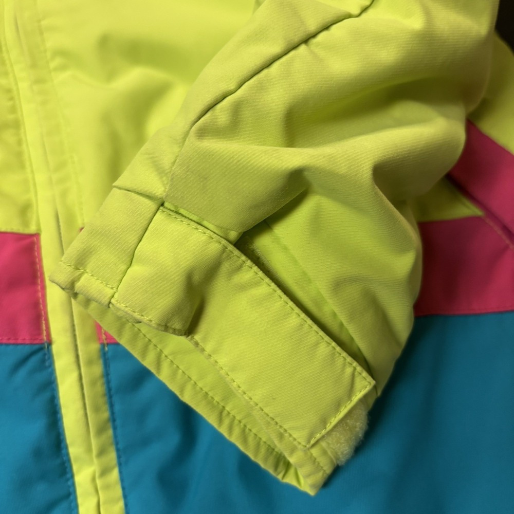 Burton Dryride Snowboard Jacket Youth Girls Size XL 18 Neon Yellow Blue Pink - Picture 5 of 16